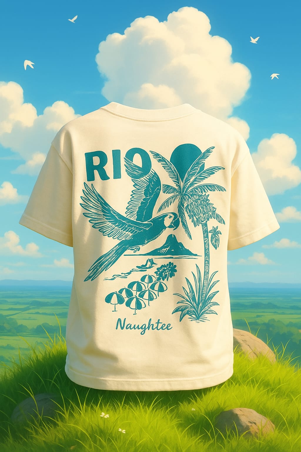Unisex Oversized Rio Tee Off-White